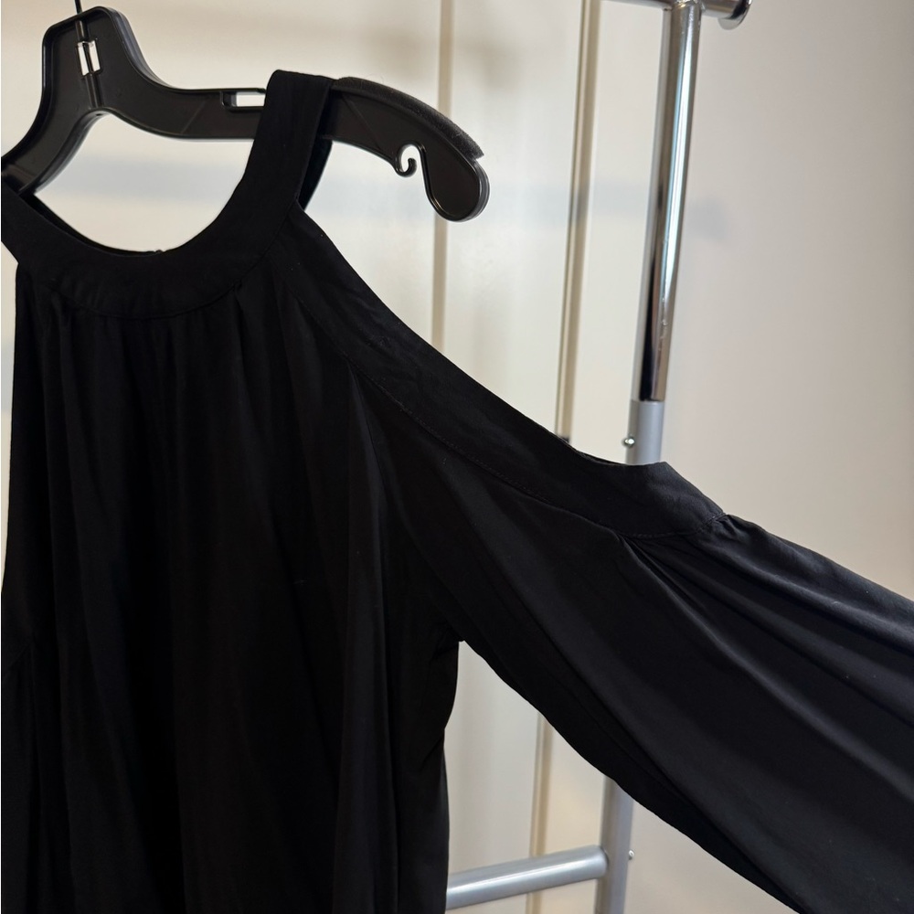 Express Black Top with Cold Shoulder Design
